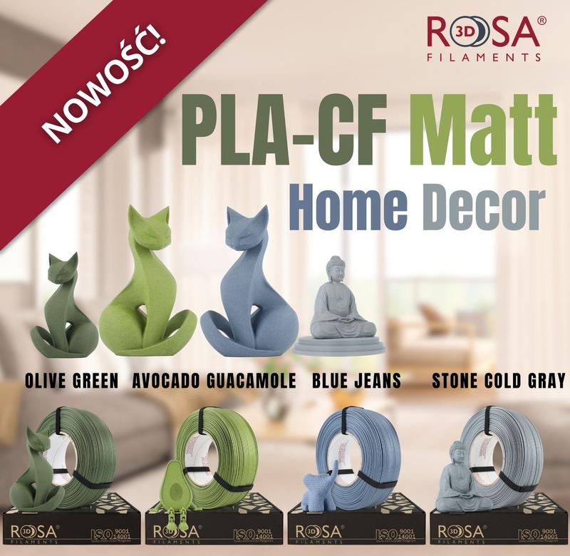 PLA-CF Matt Home Decor - nowa seria matowych filamentów 3D