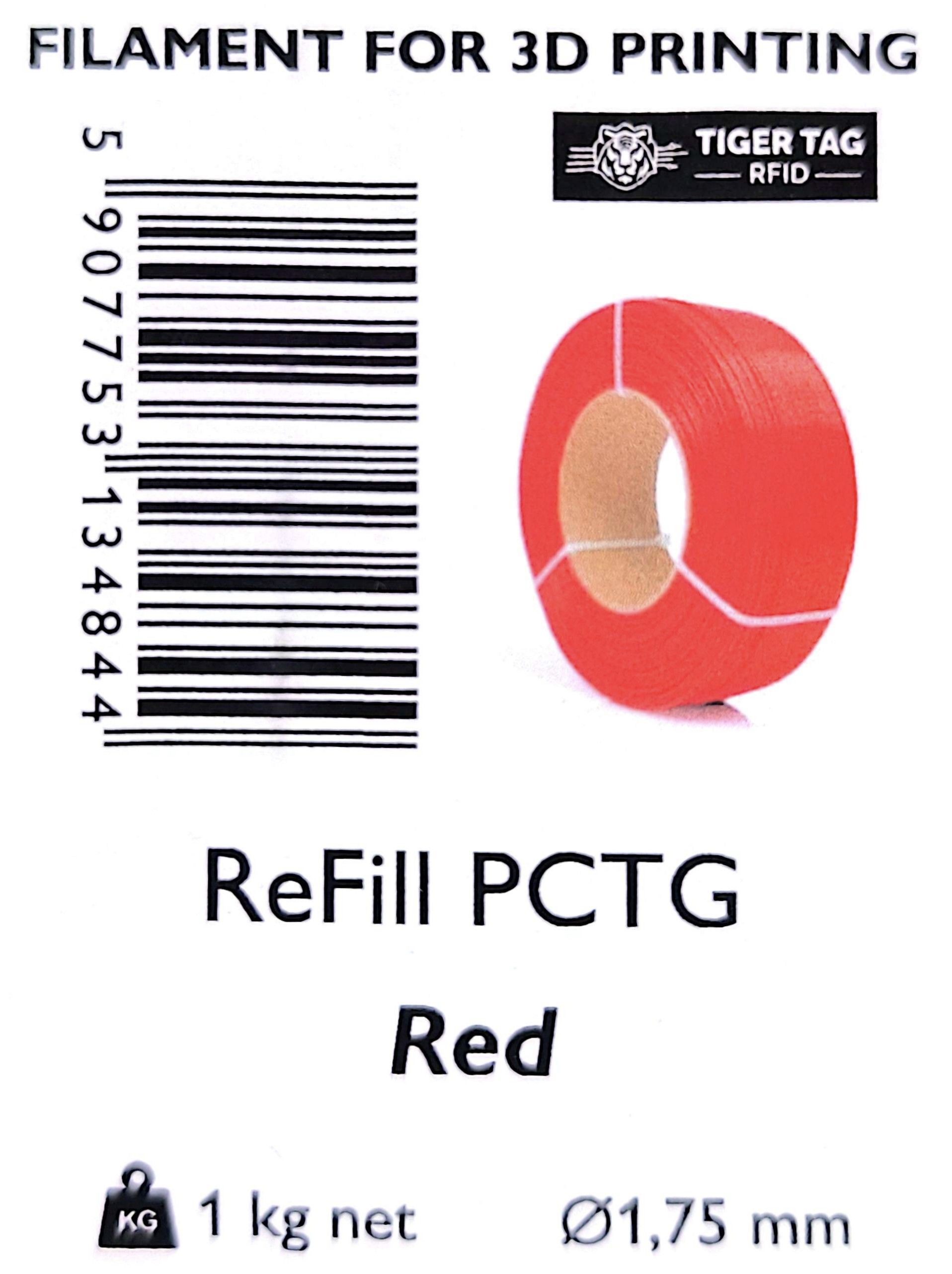 ROSA3D's filament with an NFC label is marked with the TigerTag logo on the box sticker.