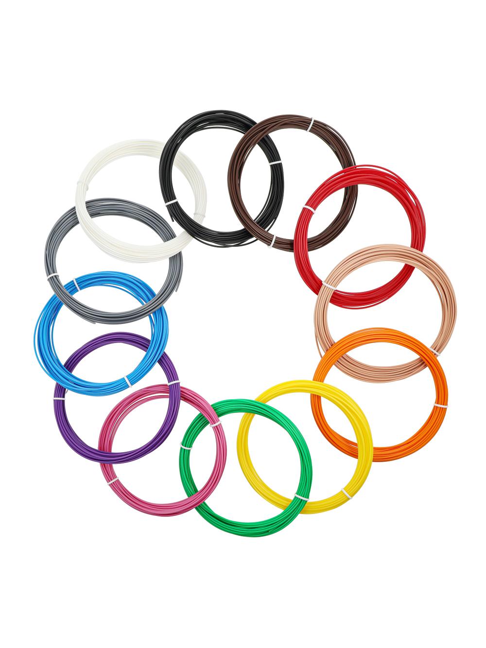 Filament 3D PLA Starter 12 basic colours x 10m