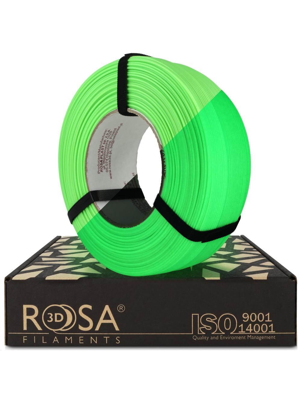 FILAMENT 3D ReFill PLA Starter Neon Green Glow in the Dark, UV Glow 1kg