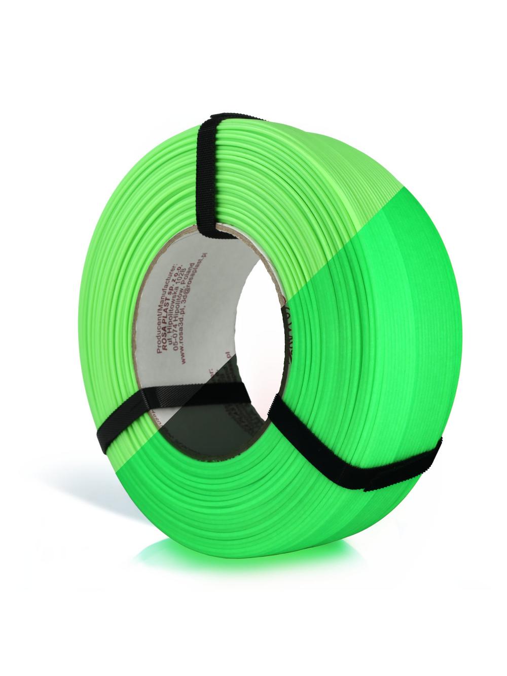 FILAMENT 3D ReFill PLA Starter Neon Green Glow in the Dark, UV Glow 1kg