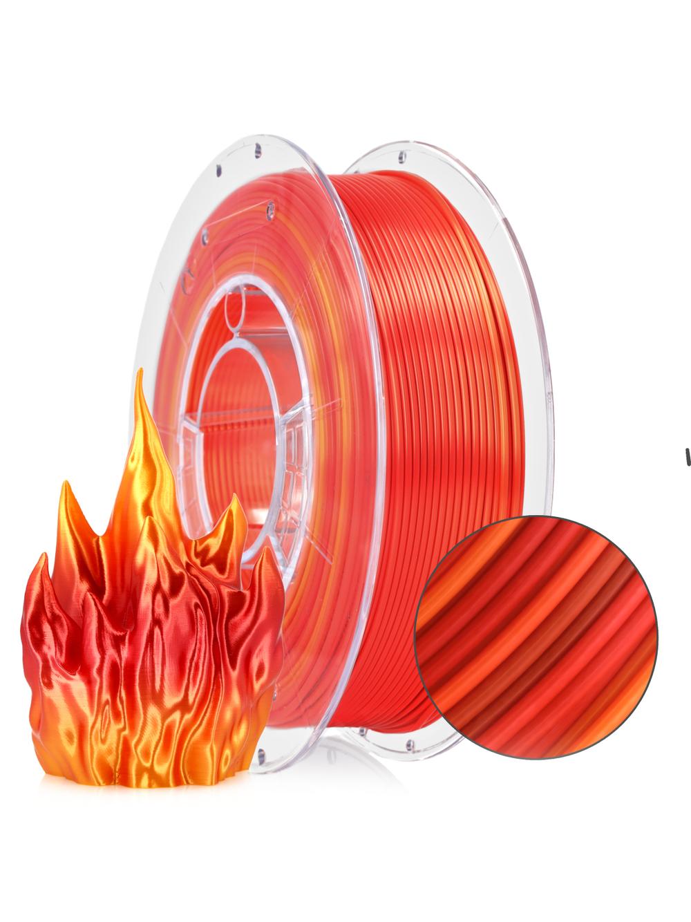 Filament 3D PLA Rainbow Silk Fire