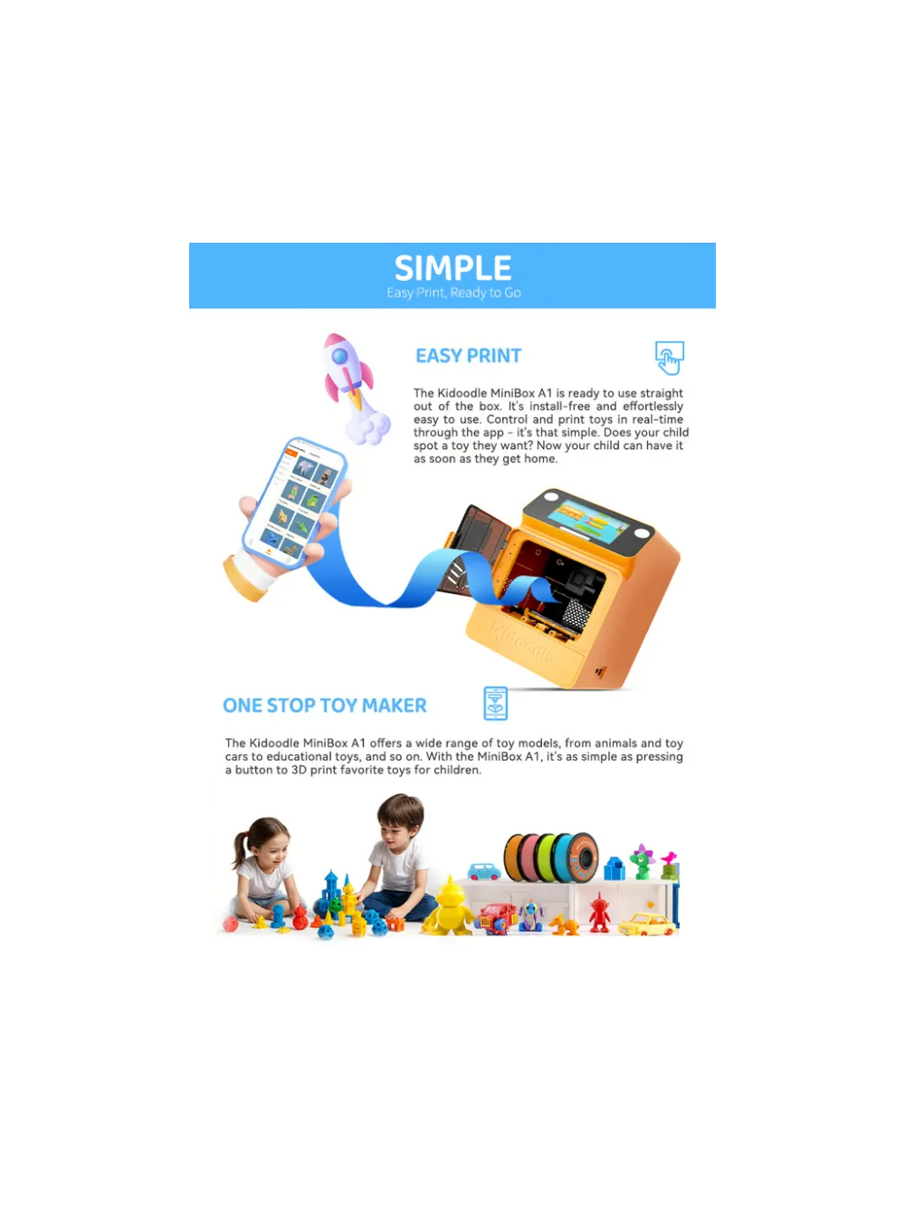 Starter set KID – 3D printer + PLA filaments