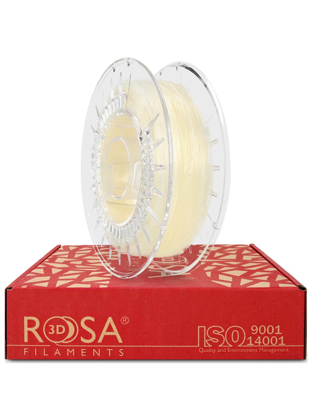 FILAMENT 3D ROSA TPU HardTech+ 83D, Impact - Abrasive - UV - H2O - microbe- resistant Transparent 0,5kg