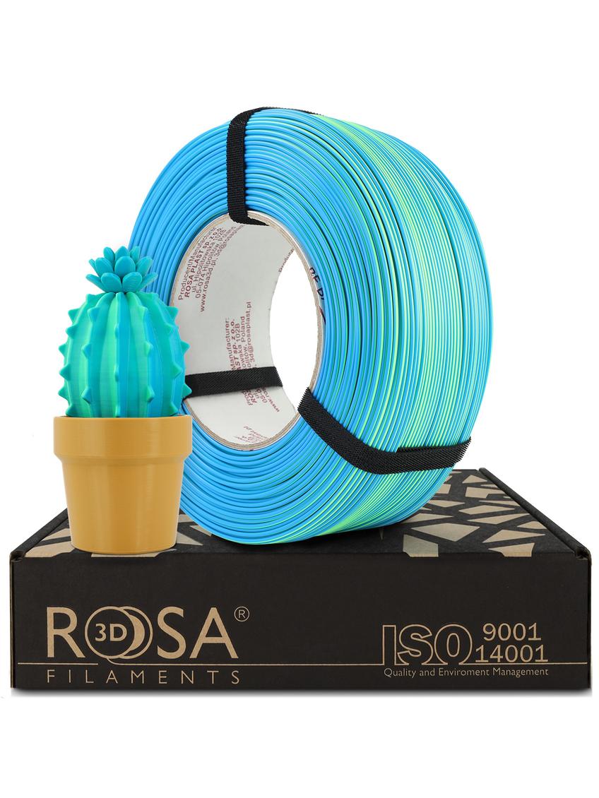 Filament 3D ReFill PLA Magic Neon Blue Lagoon (neon green + blue sky) 1kg