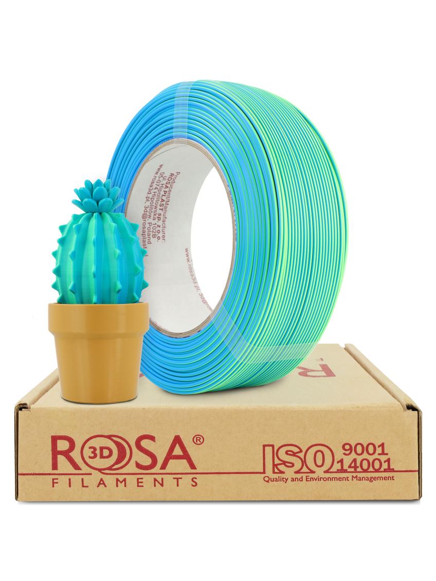 FILAMENT 3D ReFill PLA Magic Neon Blue Lagoon (neon green + blue sky) 0,5kg